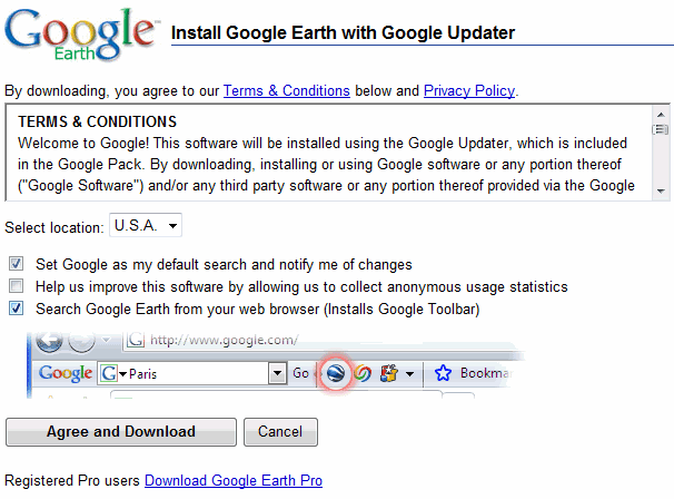 Install Google Earth Behind Proxy